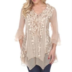 NWT Pretty Angel Lace Crochet Flowy Tunic Size XL